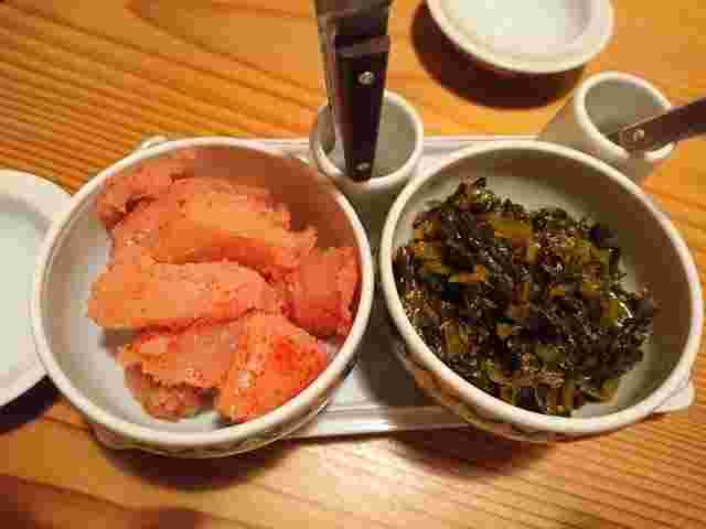 やまやの食べ放題の明太子と高菜