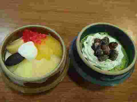 フルーツと抹茶の峠の釜アイス
