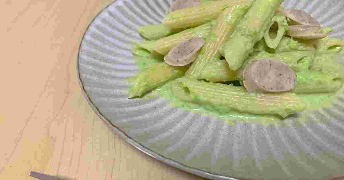 青えんどう豆のクリームパスタ