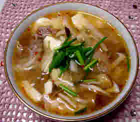 白菜ときのこのザーサイスープ