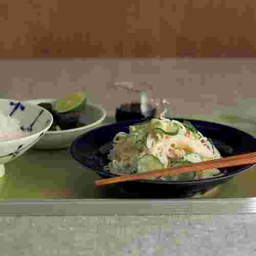 栗原はるみさんのツナときゅうりのサラダそうめん
