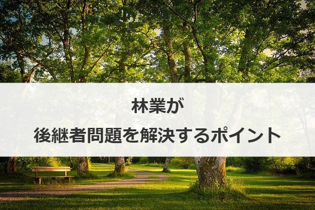 林業が後継者問題を解決するポイント