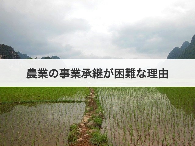 農業の事業承継が困難な理由