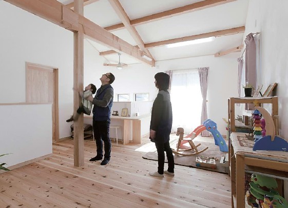 2階の子ども部屋は勾配天井の開放的大空間(千葉県成田市Y様邸 )