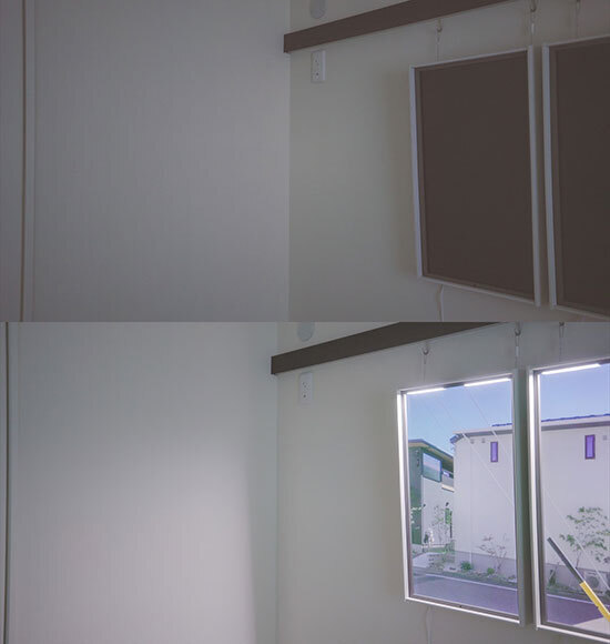 窓が南側だけの部屋。意外と暗い