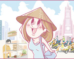 ももの女子旅日記:ホーチミンで籠バッグ・竹のバッグ・プラカゴのショッピングに行く!【第22話 / 連載4コマ漫画 】