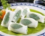 ギースアン 焼き豚入り米粉の蒸しクレープ 香草とピーナツベースの付けだれ