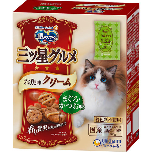 銀のスプーン 三ツ星グルメ お魚味クリーム まぐろ かつお味 180g 18g 10袋 の商品情報 ココカラクラブ ドラッグストアのココカラファイン