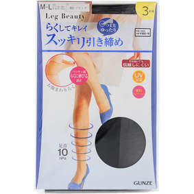Leg Beauty らくしてキレイ スッキリ引き締め M~L 026 ブラック 3足