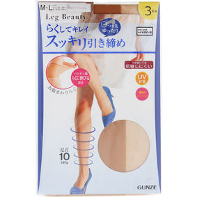 Leg Beauty らくしてキレイ スッキリ引き締め M~L 694 ヌードベージュ 3足
