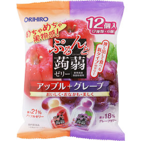※ぷるんと蒟蒻ゼリーパウチ アップル+グレープ 240g(20g×12個)