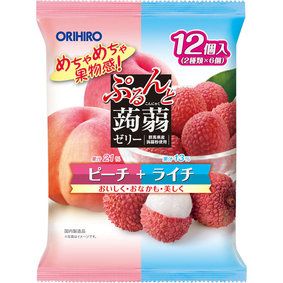 ※ぷるんと蒟蒻ゼリーパウチ ピーチ+ライチ 240g(20g×12個)