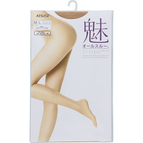 ASTIGU 魅 オールスルー M~L 323 シアーベージュ 1足