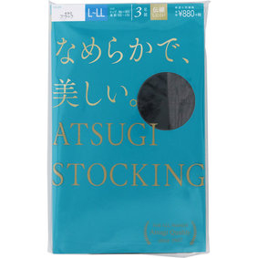 ATSUGI STOCKING なめらかで、美しい。 L~LL 480 ブラック 3足