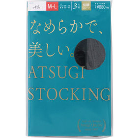 ATSUGI STOCKING なめらかで、美しい。 M~L 480 ブラック 3足