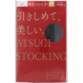 ATSUGI STOCKING 引きしめて、美しい。 M~L 480 ブラック 3足