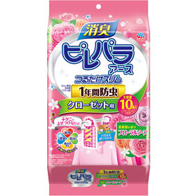 消臭ピレパラアース つるだけスリム 1年間防虫 クローゼット用 柔軟剤の香りフローラルソープ 10個