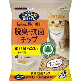 ニャンとも清潔トイレ 脱臭・抗菌チップ 大きめの粒 4L