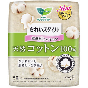 ロリエ きれいスタイル 天然コットン100% 50個