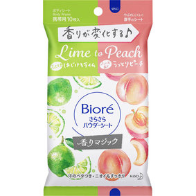 ビオレ さらさらパウダーシート ライムtoピーチの香り 携帯用 10枚(45mL)