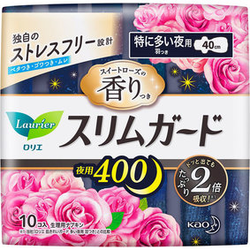 ロリエ スリムガード スイートローズの香り 特に多い夜用400 10個