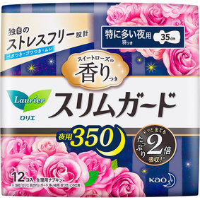 ロリエスリムガード スイートローズの香り 特に多い夜用350 12個