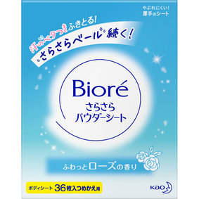ビオレ さらさらパウダーシート ふわっとローズの香り つめかえ用 36枚(165mL)