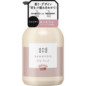and and ゆったりと エアリーピーチの香り シャンプー ポンプ 480mL