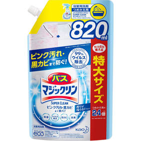 バスマジックリン 泡立ちスプレー SUPER CLEAN 香りが残らないタイプ つめかえ用 スパウトパウチ 820mL