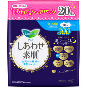 ロリエ しあわせ素肌 多い夜用300 羽つき 20個(10個×2パック)