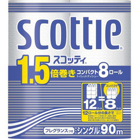 スコッティ 1.5倍巻きコンパクト(シングル) 8ロール