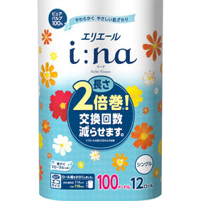 エリエール i:na(イーナ) トイレットティシュー (シングル) 100m×12ロール
