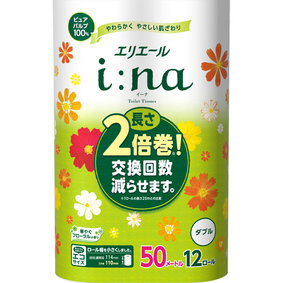 エリエール i:na(イーナ) トイレットティシュー (ダブル) 50m×12ロール