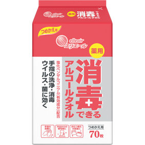薬用 消毒できるアルコールタオル つめかえ用 70枚