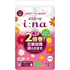 エリエール i:na(イーナ)トイレットティシュープリント (ダブル) 12ロール