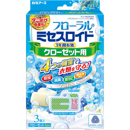 フローラルミセスロイドクローゼット用 １年 ホワイトアロマソープの香り 3個の商品情報 ココカラクラブ ドラッグストアのココカラファイン