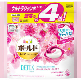 ボールド ジェルボール3D 癒しのプレミアムブロッサムの香り つめかえ用 ウルトラジャンボサイズ 1.2kg(63個)