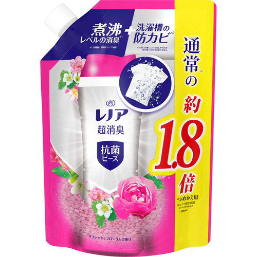 レノア本格消臭抗菌ビーズ リフレッシュフローラルの香り 詰替超特大 760mlの商品情報 ココカラクラブ ドラッグストアのココカラファイン