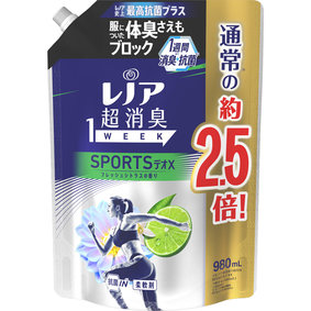 レノア超消臭1weekスポーツデオXフレッシュシトラスつめかえ用特大サイズ 980mL