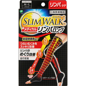 スリムウォーク メディカルリンパロング M~L ブラック 1足(2枚)