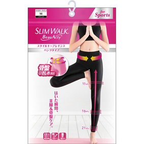 スリムウォーク BeauActy スタイルキープレギンス M ブラック 1足