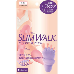 スリムウォーク クイックリセット S~M ピンク&パープル 1足