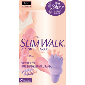 スリムウォーク クイックリセット M~L ピンク&パープル 1足
