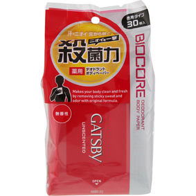 ギャツビー バイオコア デオドラントボディペーパー 無香性 <徳用> 30枚