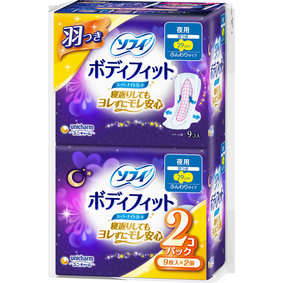 ソフィボディフィット スーパーナイトガード羽つき 9枚×2個