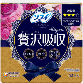 ソフィKiyora 贅沢吸収 ホワイトフローラル 62個