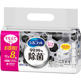 シルコット99.99%除菌ウェットティッシュ詰替 320枚(40枚×8個)