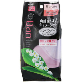 Ban 爽感さっぱりシャワーシート ノンパウダータイプ ホワイトフローラルの香り 36枚(134mL)