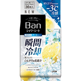Ban 爽感さっぱりシャワーシート クールタイプ シトラスクーラーの香り 36枚(134mL)