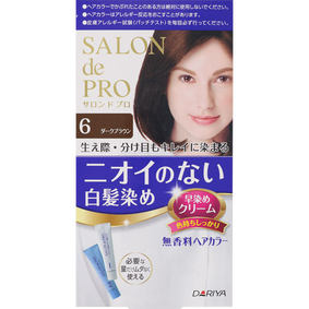 サロン ド プロ 無香料ヘアカラー 早染めクリーム(白髪用) 6 ダークブラウン 1個